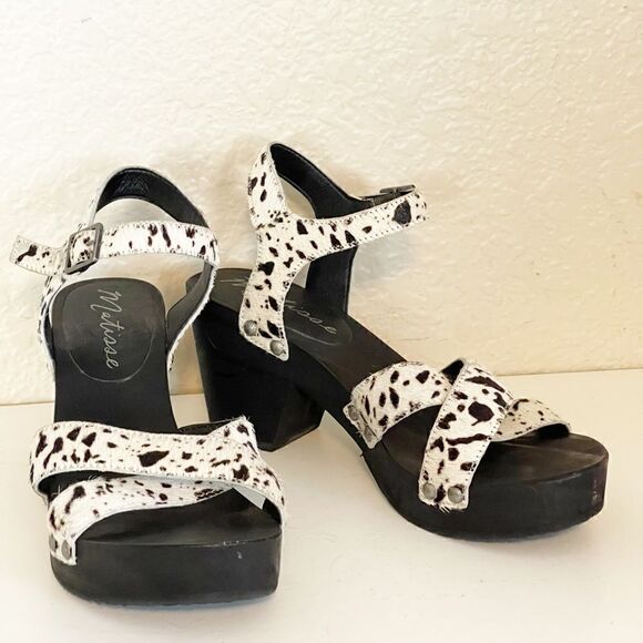 Free People x Matisse cow print Clog Sandals. Western calf hair   8 - Picture 11 of 11